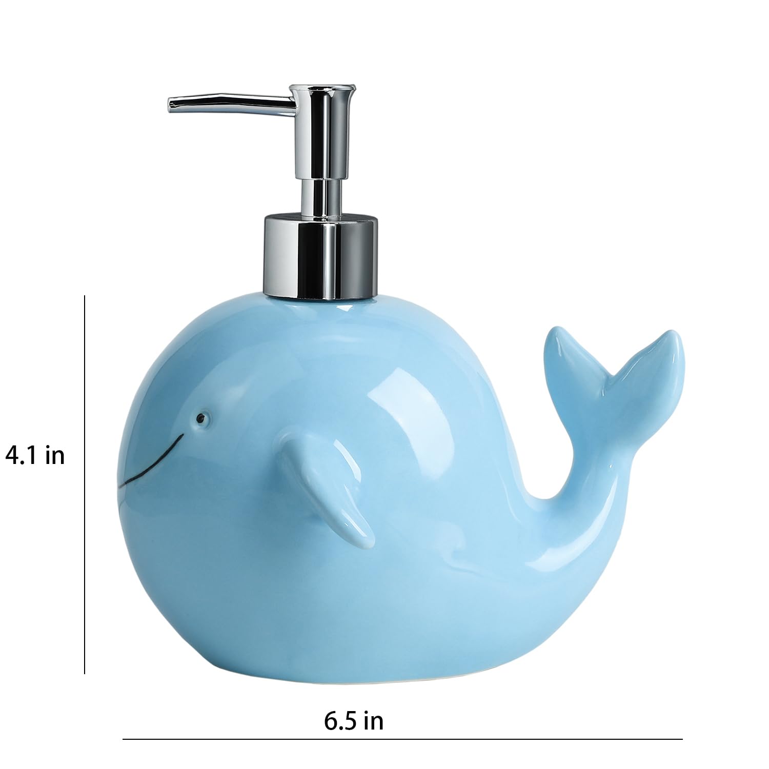 Colias Wing Dispensador de jabón con diseño de animales marinos con bomba de plástico, botella de jabón de loción recargable, botella de loción, dispensador de jabón de manos, decoración del hogar,