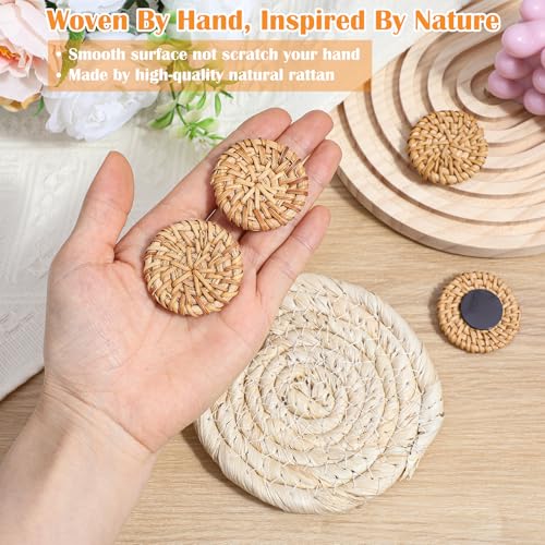 20 imanes rattan decorativos redondos para nevera miniatura 3