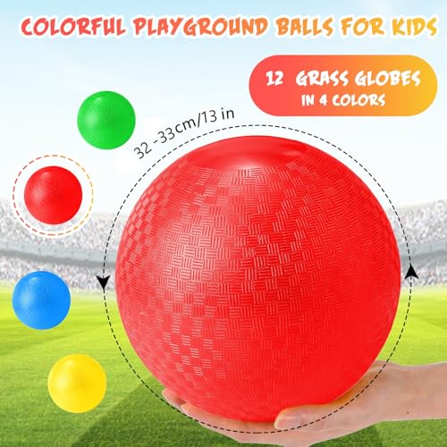 Image of Jerify 12 Pcs 13 Inch Footbag Playground Balls with 1 Hand Pump