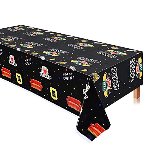 2PACK Friends Party Tablecloth-Disposable Friends Plastic Table Cover |Big Size:86.6 x 51in| Friends Party Supplies, Friends Fan Birthday Party Decorations