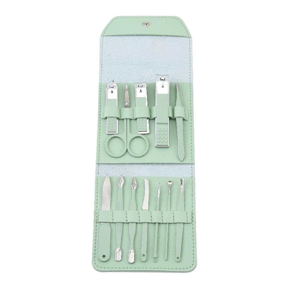 Tea Green 12 Piece Nail Clipper Set Nail Clippers Beauty Clippers Manicure Tools Set