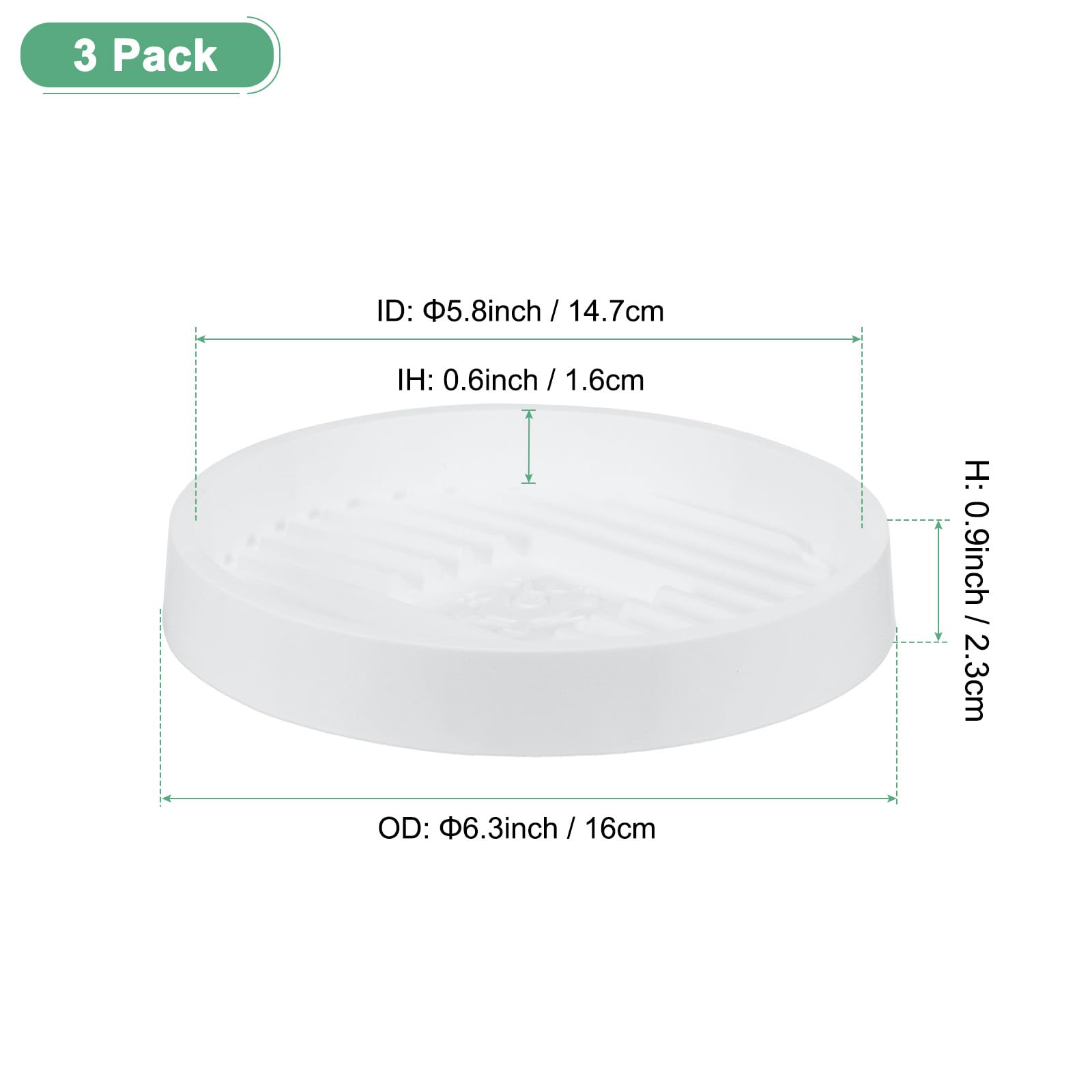 M METERXITY 3-Pack Plant Saucer, 6.3 Inch 16cm Flower Pot Saucers - Image 2