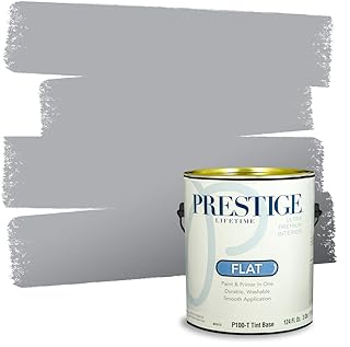 PRESTIGE Interior Paint and Primer in One, Gray Flannel, Flat, 1 Gallon