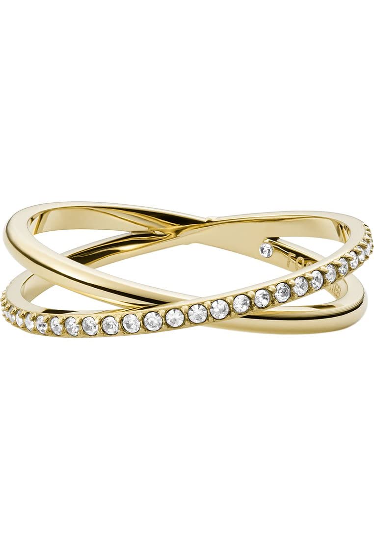 Fossil Damen Ring Edelstahl goldfarben