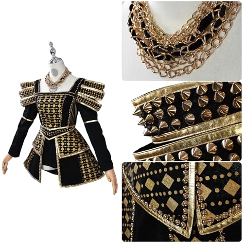 UPUPCOS Women Cosplay Costume Glod and Black Dress Suit Stage Performance Costumes Halloween Party by UPUPCOS - Image 4