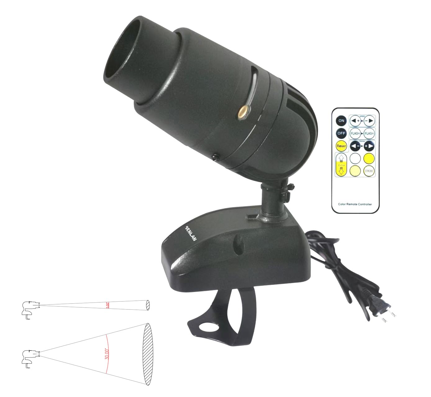 Pinspot Licht, 15W Doppelweiß/Cool White & Warm White LED GOBO Spot Licht durch manuelle Iris und Fokus mit IR-Controller für Disco, KTV, Party, Hochzeit