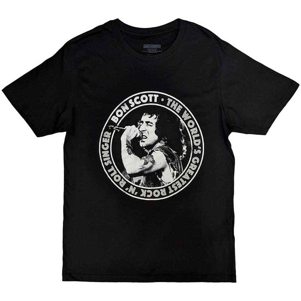Bon Scott T Shirt TWGRRS Circle Logo Official Mens Black M