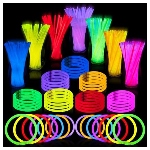 JOYIN 100 Pcs 8" Glowsticks, Halloween Supplies Pack, Bracelets Necklaces, Glow in the Dark Party Favors, Easter, Christmas, Football Party Supplies