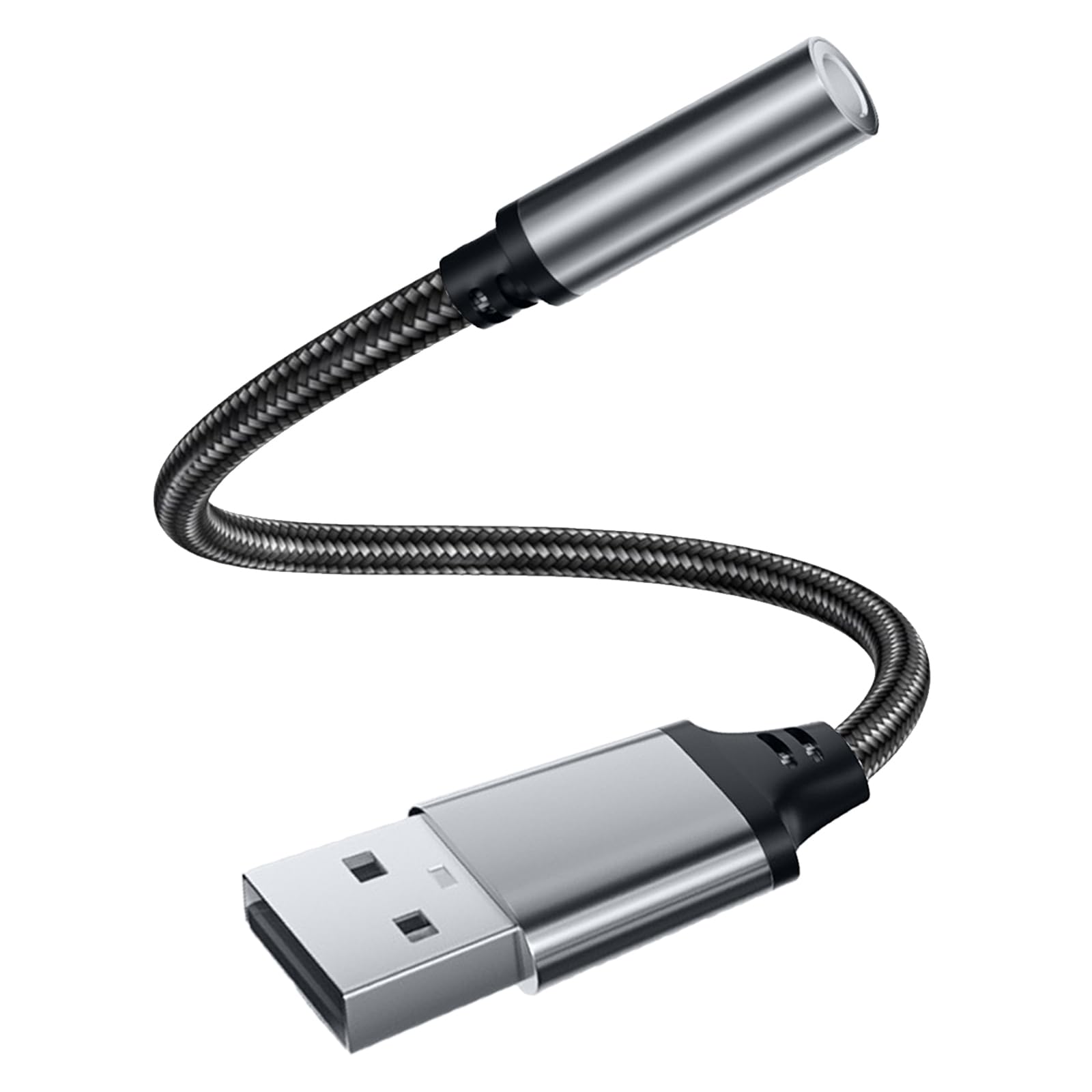 1 Pcs USB to 3.5mm Jack Audio Adapter, External Sound Card USB-A to Audio Jack Adapter, TRRS Aux Headset Built-in DAC Chip Stereo Converter Compatible with PC, Laptop, Tablet, Headphone, PS4-image-47