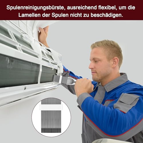 SURFOU Kondensator Kamm Reinigungsbürste, 2 Stück Lamellenkamm aus Edelstahl Flosse und Kunststoff, Lamellenbürste für Trockner, Für Wärmepumpentrockner Kondenstrockner