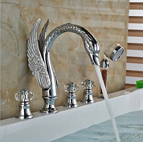 Mitigeurs baignoire laiton 5 pièces avec douchette pour spa maison