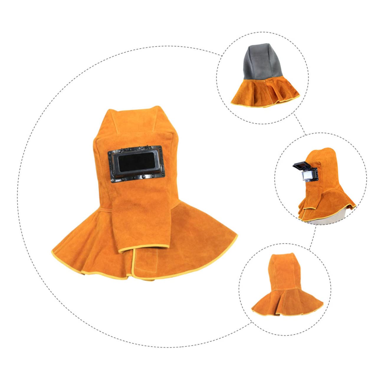 Gorro de Soldador de con Chal Ligero y Resistente para Protección Térmica Soldadura y Trabajos Industriales