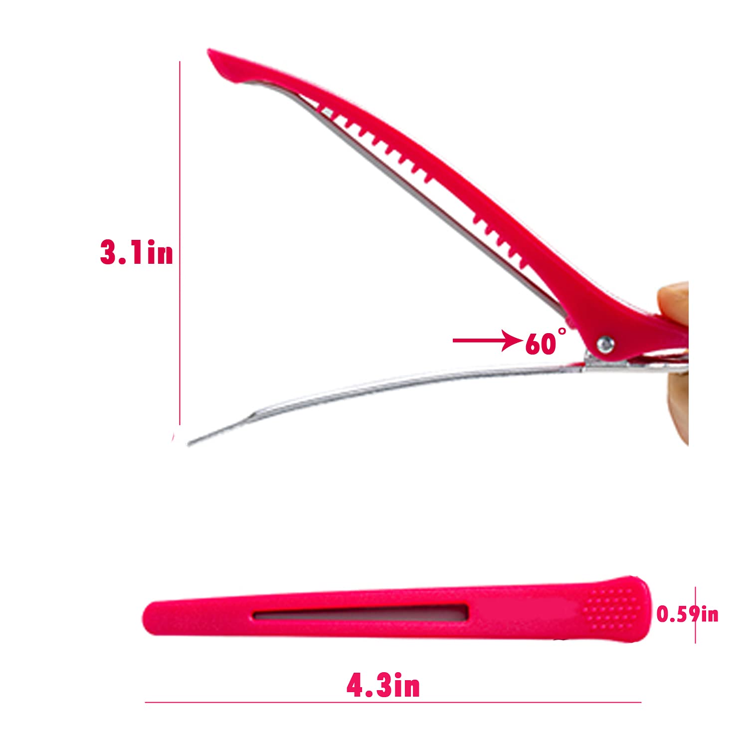 Salon Professional Hair Clips 12 Pack Styling Sectioning Silicone Band, Non-Slip No-Trace Thick Thin Hair