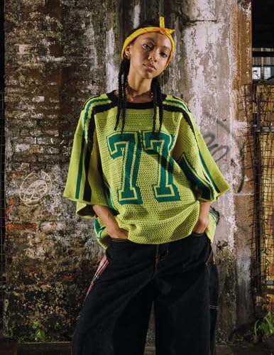 Aelfric Eden T Shirts Oversized Number Graphic Unisex Knit Stripe Tee Color Blocking Streetwear 2025 Trend Tops3