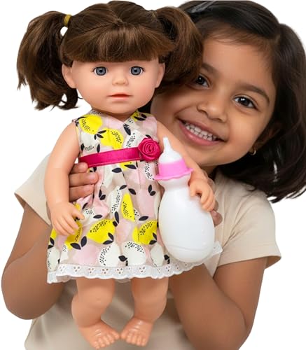 Image of Dolls for Girls with Cute Floral Dress and Movable Hand & Legs | Birthday Gift for Girls Pretend and Play Set (C15)| Doll with Accessories Toys for Kids 3+ Years