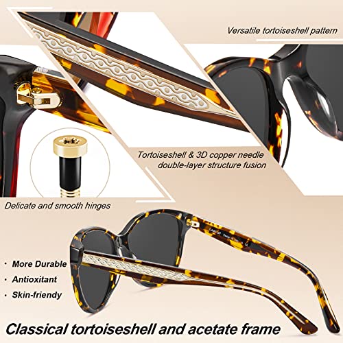 CARFIA-Vintage-Womens-Sunglasses-Polarised-UV-Protection-for-Driving-Outdoor-Travel-Acetate-Frame