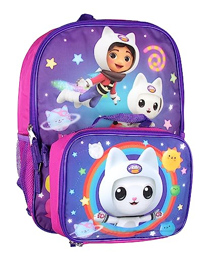 Gabby's DollHouse 2 Piece School Travel Backpack Set For Girls With Detachable Insulated Lunch Box2