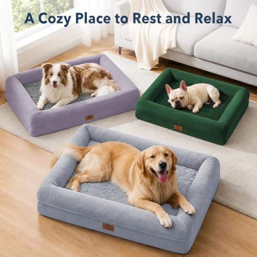 Image of Jumbo Waterproof Dog Bed for Extra Large Size Dogs with Bolster