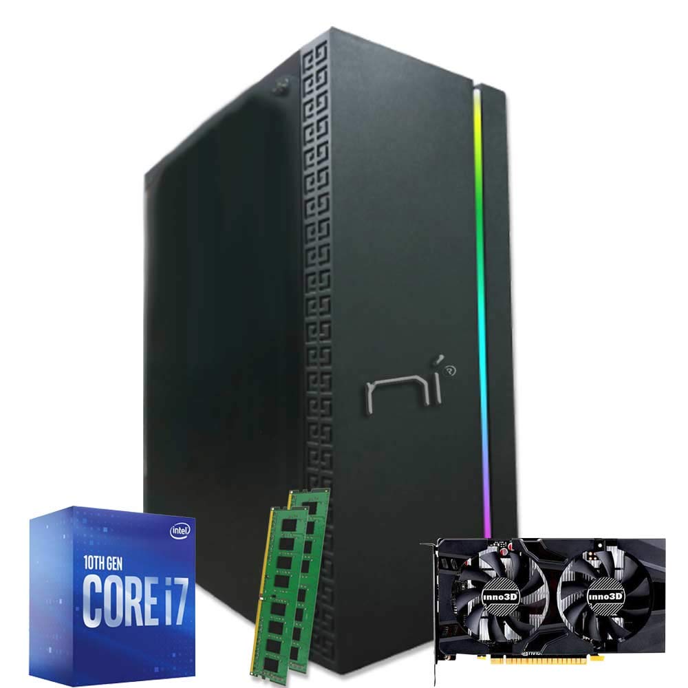 Pc Desktop Gaming Linea Thunder Gamer Pro Inno3D Gtx-1050ti Doppia Ventola Da 4gb GDDR5 Core I7-10700 4,9 Ghz Archiviazione SSD da 240 GB, Ram 16gb DDR4