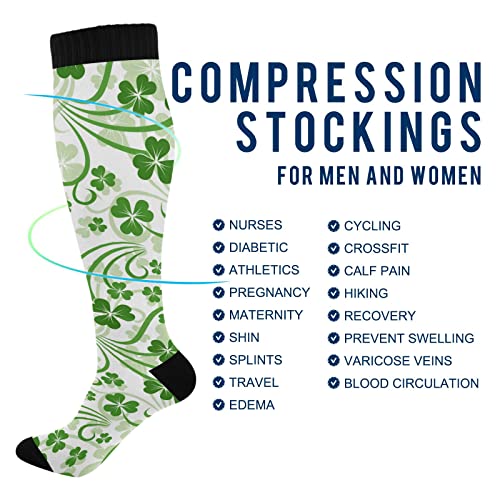 Image of Wusikd Heartbeat Symbol Compression Socks for Women and Men Circulation Black Long Socks for Athletic Running 1