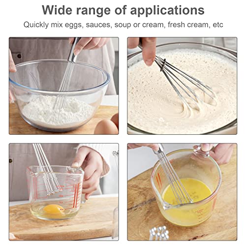 Foto von 2 Stück Edelstahl Kugeln Küche Schneebesen Set Edelstahl Schneebesen Schneebesen Klein Ball Schneebesen Set Draht Ei Schneebesen Set für Kochen, Mischen, Schneebesen, Schlagen, Rühren (2 Stück)