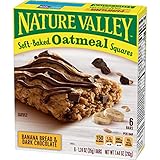 Nature Valley Soft-Baked Oatmeal Squares, Banana Bread and Dark Chocolate, 6 Bars - 1.2 oz (Pack of...