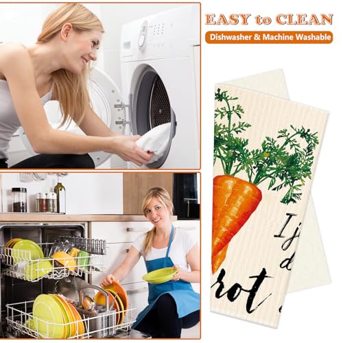 Paños de cocina suecos absorbe líquidos de algodón vegetal reutilizable 6