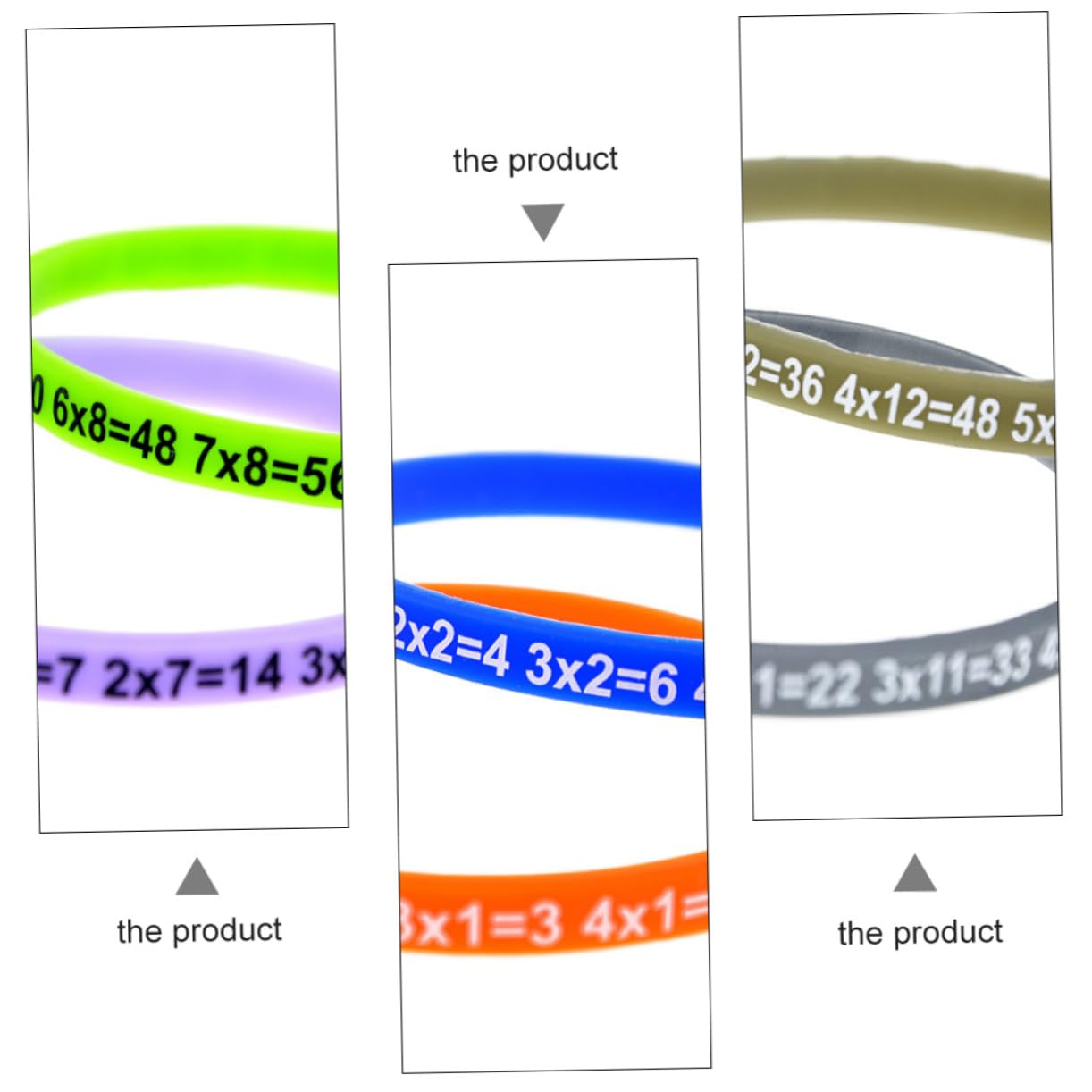 NUOBESTY 36piezas Pulsera De Silicona Tablas De Multiplicación para Jóvenes Accesorio Educativo y Práctico para Fiestas y Actividades Escolares