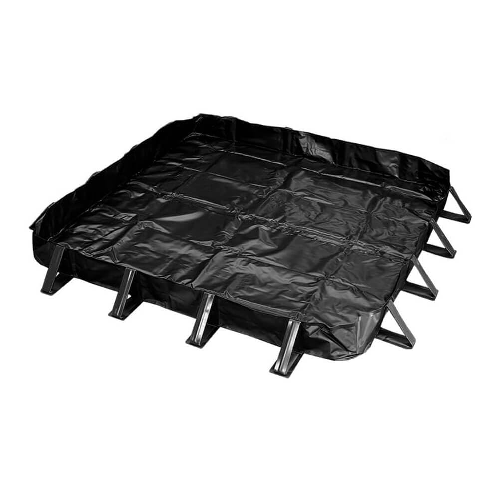 Enpac Black Diamond Snap-Up PVC Spill Berm, 12'x60', Black, Rip, Tear, and Puncture Resistant, Easy Setup, Collapsible Sides, Lap Joint Welds