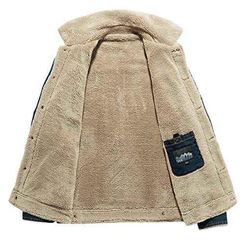 Men's Sherpa Fleece Lined Denim Jacket Trucker Jacket Winter Jean Jacket Cowboy Coat3