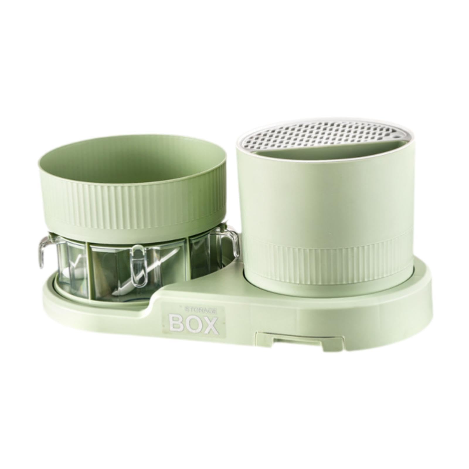 Étagère à épices avec Rangement pour ustensiles de Cuisine, Vert