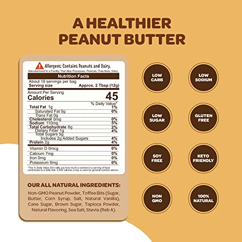 Flavored Pb Co. Peanut Butter Powder, Low Carb And Only 45 Calories, All-Natural From Us Farms (Salted Caramel) #TOP3