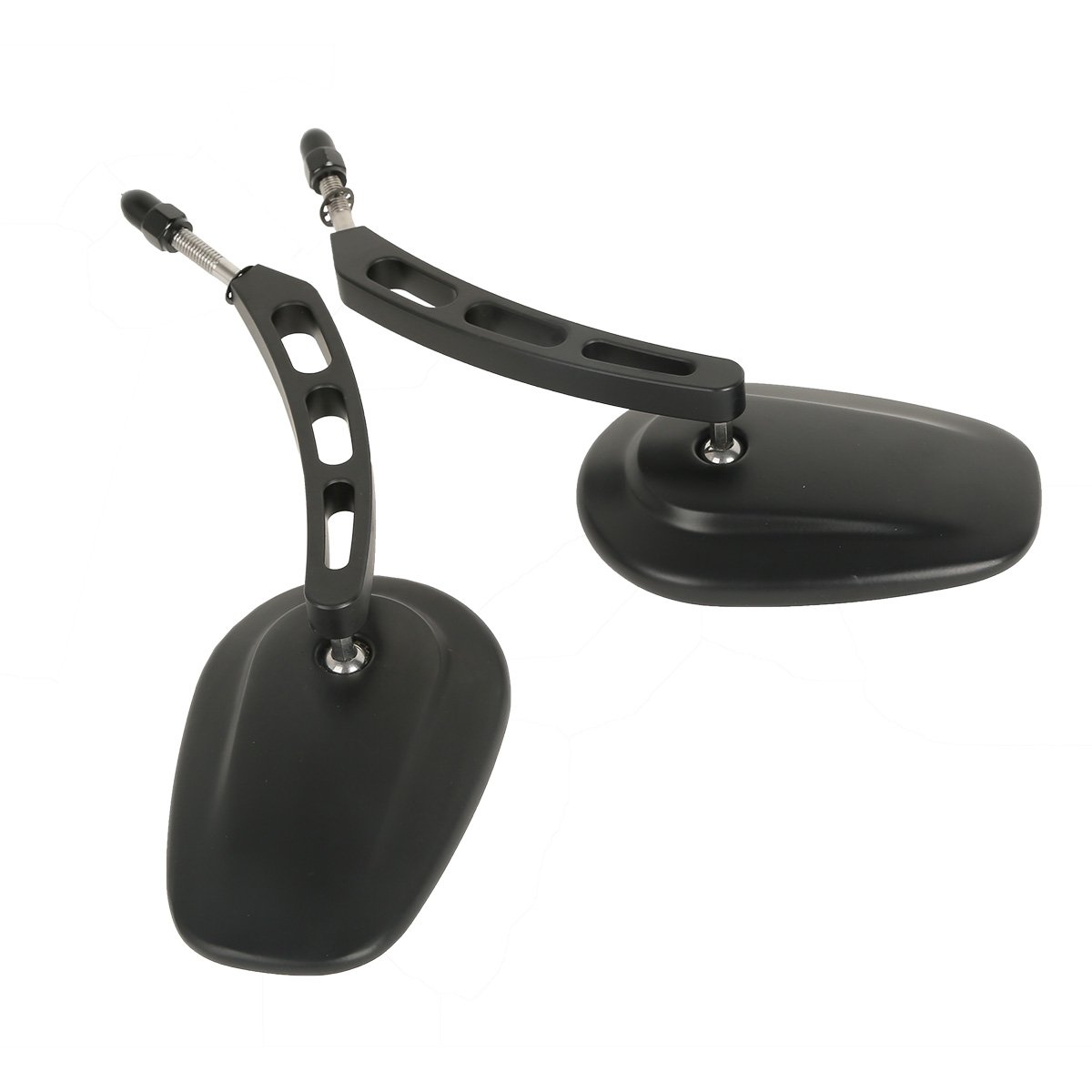 Moto 8mm Rétroviseur Adapté pour Harley Davidson Touring Softail FL Dyna Sportster 883 Noir mat
