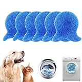 UYVPAER 6 Pcs Attrape Poils Machine a Laver, Anti Poil Machine à Laver pour Nettoyer Les Poils/DéBris d'animaux, Boule Anti Poil Machine a Laver Ramasse Poils Animaux pour Chien Chats Poils