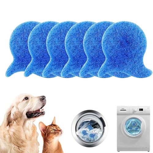 UYVPAER 6 Piezas Atrapa Pelos Lavadora Mascotas, Bolas Atrapa Pelos Para Lavadora,Recoge Pelo Reutilizable Lavadora Bola De Lavado Para Eliminar El Pelo De Las Mascotas En La Lavadora