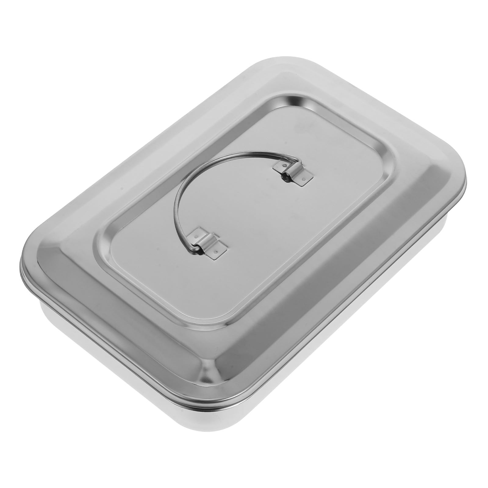 BETOOKY Boîte en Acier Inoxydable Carré avec Couvercle, Résistance à l'usure et Anti-Rouille des Outils de Beauté
