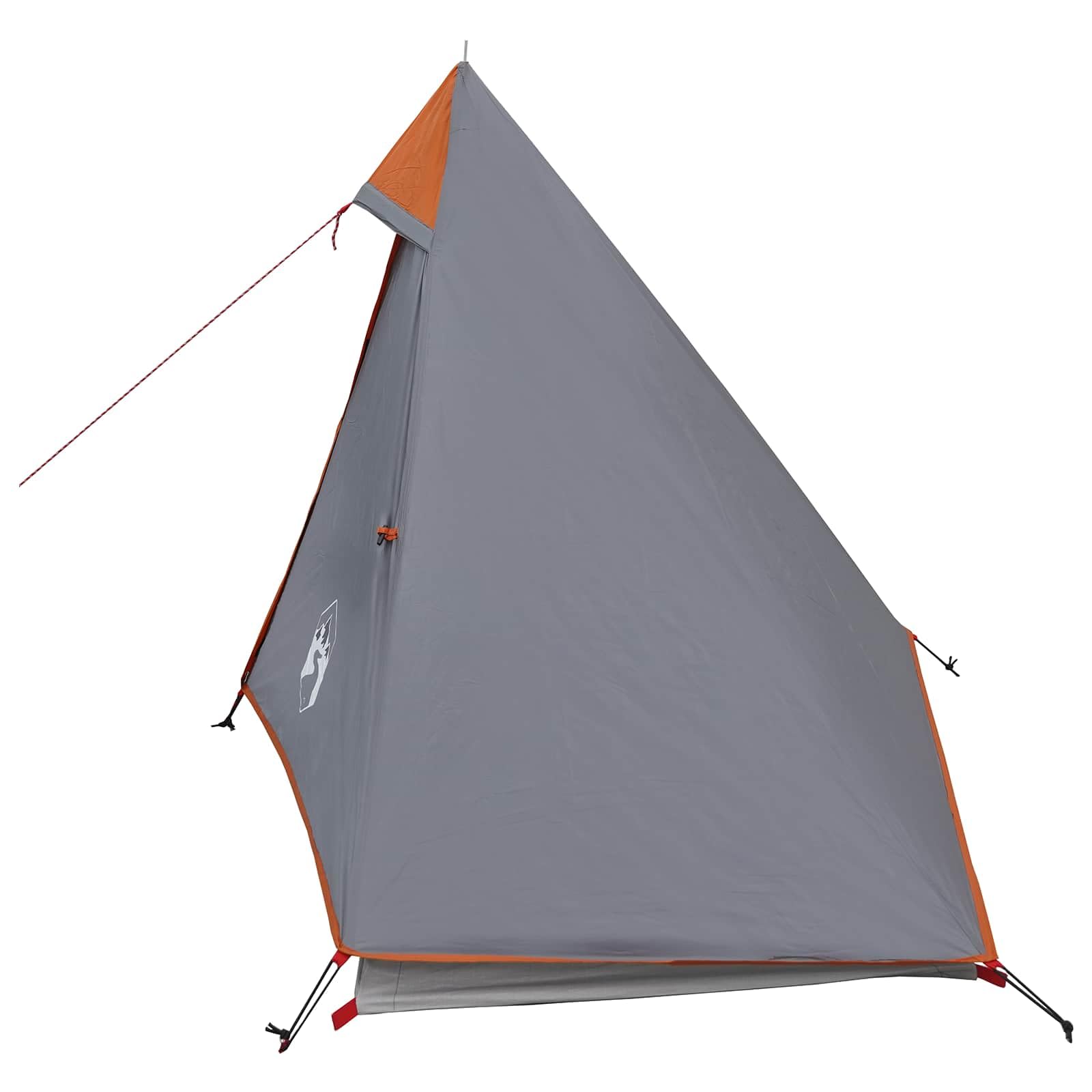 Trekkingzelt Grau und Orange 222 x 85 x 125 cm leichtes ultraleichtes wasserdichtes Biwakzelt mit UV-Schutz und Moskitonetz für Camping, Wandern, Outdoor und Survival