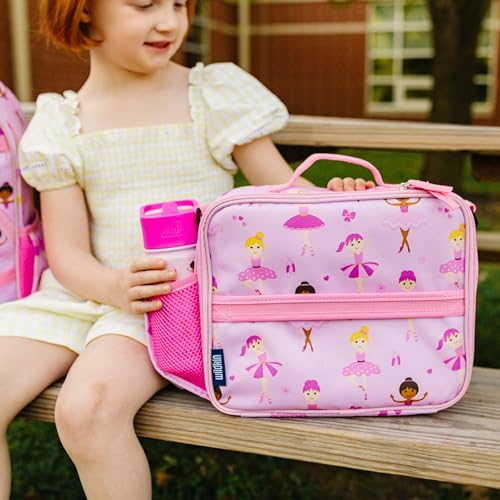 Image of Wildkin Kids ECO rPET Insulated Lunch Box - Keeps Food Hot or Cold, Easy-Clean Lining, Mesh Pockets & BPA-Free - Boys & Girls, Ideal for School, Travel & Daycare - Ballerina