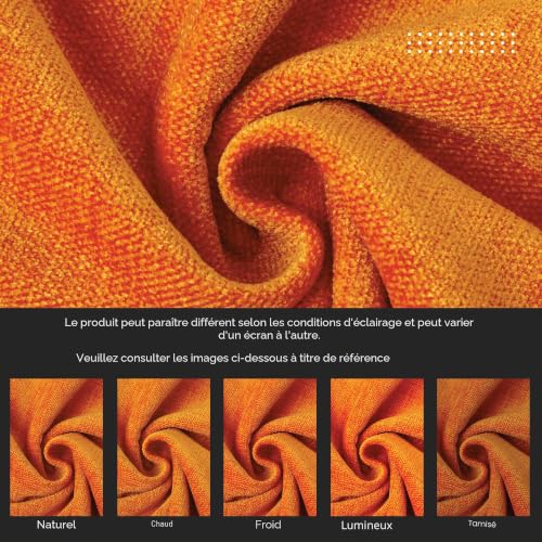 Housse de coussin chenille orange contre les canapés ternes 40x40cm