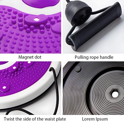 Roysmart Twist Waist Disc Balance Board mit Kordelzug, Fitness Drehscheibe Waist Wriggling Plate Fitnessgeräte, Aerobic-Übungen Fitness-Zubehör, Widerstandsbänder Massage-Fußsohle Heimfitnessgeräte