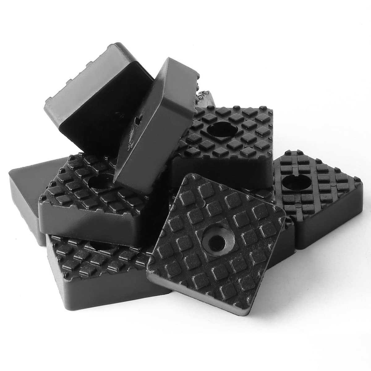 QWORK Piedini Gomma Antiscivolo - 18 Pezzi 30x30x10 Mm, Per Sedie E Tavoli, Nero - Foto 3