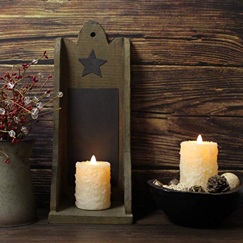 Image of CVHOMEDECO Rustic Textured LED Pillar Candles, Ivory, Set of 2 | Flameless Battery Operated, Timer and Remote Control, Farmhouse Real Wax, Flickering Dancing Flame, H 6 & 4 Inch
