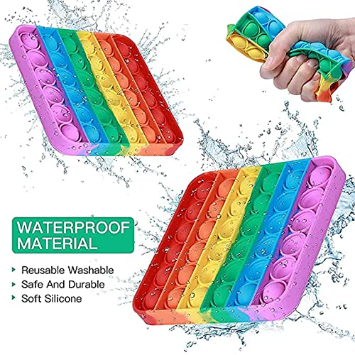 Image of Pop It Fidget Toys, Push Pop Bubble Fidget Sensory Toy, Autism Special Needs Silicone Stress Relief Toy, Great Fidget Toy for Kids and Adults ( 3 pcs)