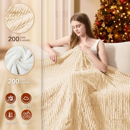 Image of Homemate Electric Heated Blanket Queen Size - 84 inchx90 inch Heating Blanket Queen Size Dual Control 1 /2 /4 /6 /8 Hours Auto-Off 10 Heat Level Over-Heat Protection Soft Flannel Sherpa ETL Certification