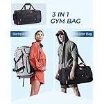 BAGSMART Gym Bag for Women & Men, 35L Sports Travel Duffel Bag with Shoe Laptop Compartment，Anti-Theft Carry On Weekender Bag for Airplane,Workout Overnight Backpack for Travel,Black - Image 5