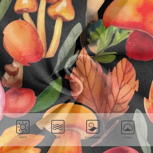 Mushrooms Autumn Leaves Black Girl Panties Cute Toddler Underwear Custom Cotton Designer Undies Kids Briefs 2t3