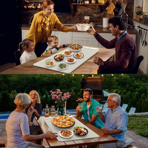 Image of FYY Extra Large Warming Mat for Food - Rapid and Full Surface Heating, 6 Temp Settings, 6H Timer, Rollable Portable Food Warming Mat for Gatherings, Parties, Keep Meal Warm (XX Large Size, Khaki)