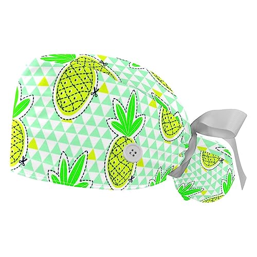 Casquette bouffante de travail avec bandeau anti-sueur finitions soignées imprimé ananas