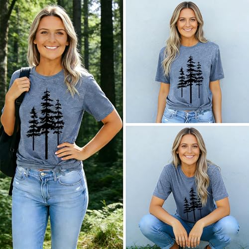 Image of Womens Dandelion T Shirts Sunflower Graphic Short Sleeve Casual Tops
