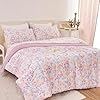 Yibeizi Butterfly Kids Comforter Set for Girls Full Size, Cute Quilted Lavender Printed Bedding Set with Pillow Sham, Lightweight Soft Breathable Machine Washable Bed Set 3 Piece #4
